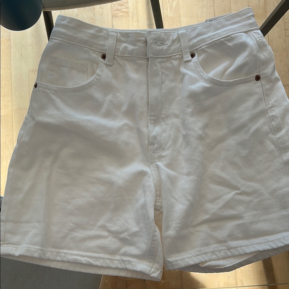 Zara Men's White Jean Shorts